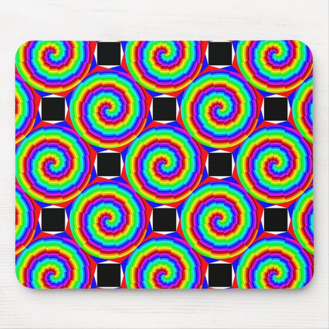 Rainbow Spiral by Kenneth Yoncich Mouse Mat (Front)