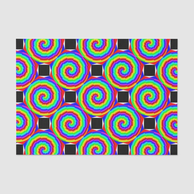 Rainbow Spiral by Kenneth Yoncich Tissue Paper (Front)