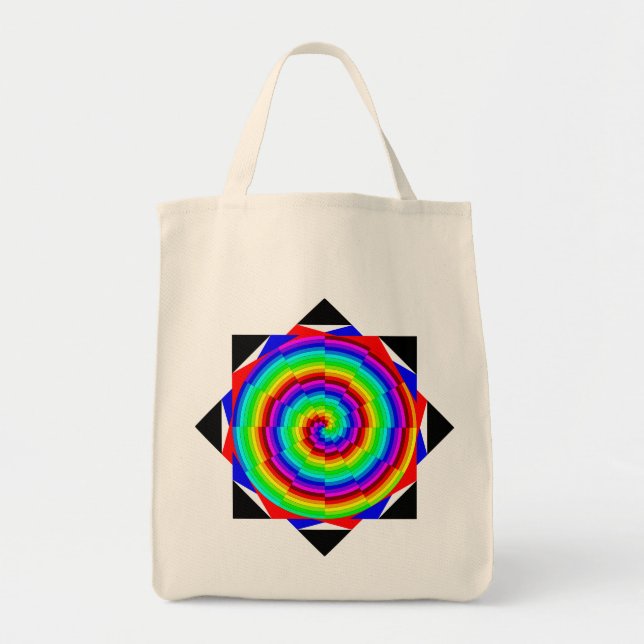 Rainbow Spiral by Kenneth Yoncich Tote Bag (Front)
