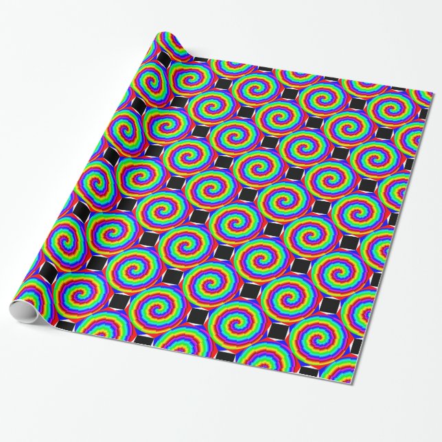 Rainbow Spiral by Kenneth Yoncich Wrapping Paper (Unrolled)