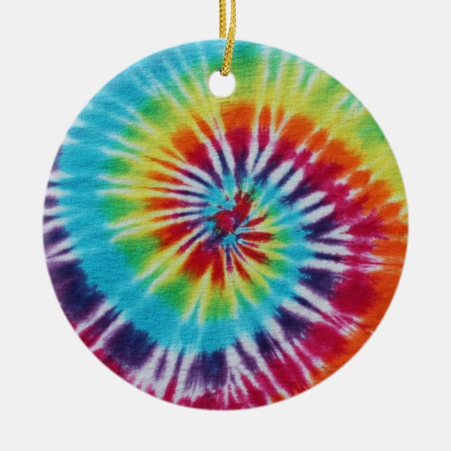 Rainbow Spiral Ceramic Tree Decoration (Front)