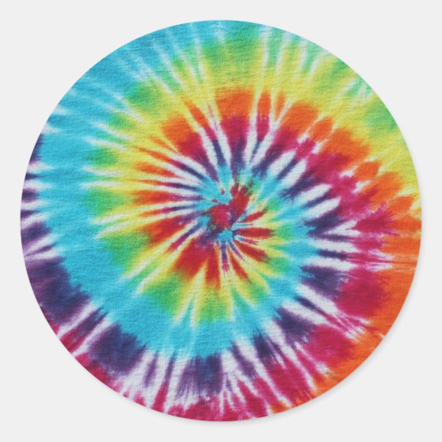 Rainbow Spiral Classic Round Sticker (Front)