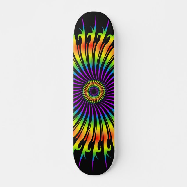 Rainbow Spiral Design: Custom Skateboard (Front)