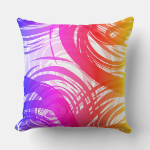 RAINBOW SPIRAL DESIGN Retro Throw Pillow