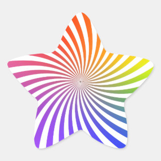 Rainbow Spiral Design: Star Sticker