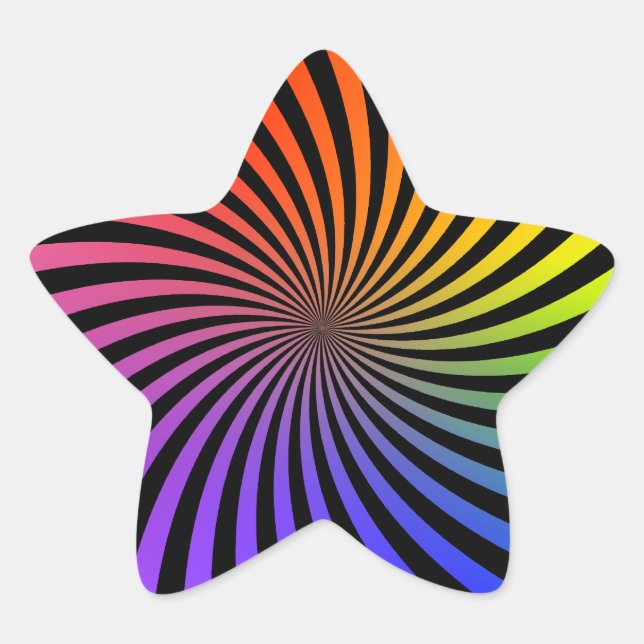 Rainbow Spiral Design: Star Sticker (Front)