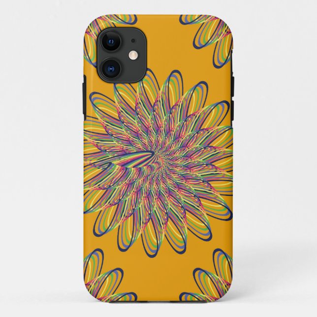 Rainbow Spiral Flower Design - Orange Background Case-Mate iPhone Case (Back)