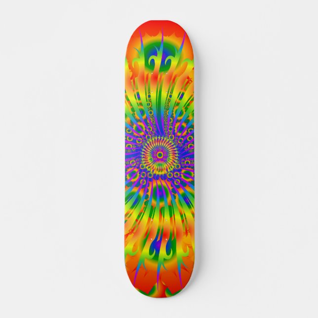 Rainbow Spiral / Fractal Design: Custom Skateboard (Front)