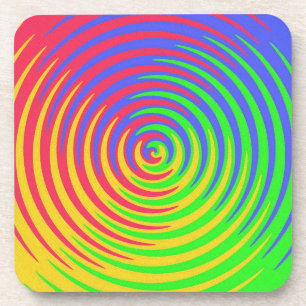Rainbow Spiral Hard Plastic Coasters
