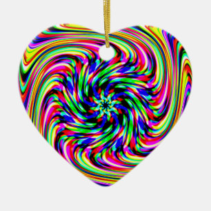 Rainbow Spiral Heart Ceramic Tree Decoration
