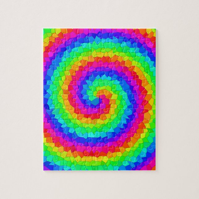 Rainbow Spiral Mosaic Tile Jigsaw Puzzle (Vertical)