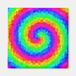 Rainbow Spiral Mosaic Tile Magnet