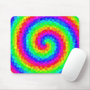Rainbow Spiral Mosaic Tile Mouse Mat