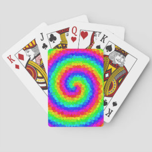Rainbow Spiral Mosaic Tile Playing Cards