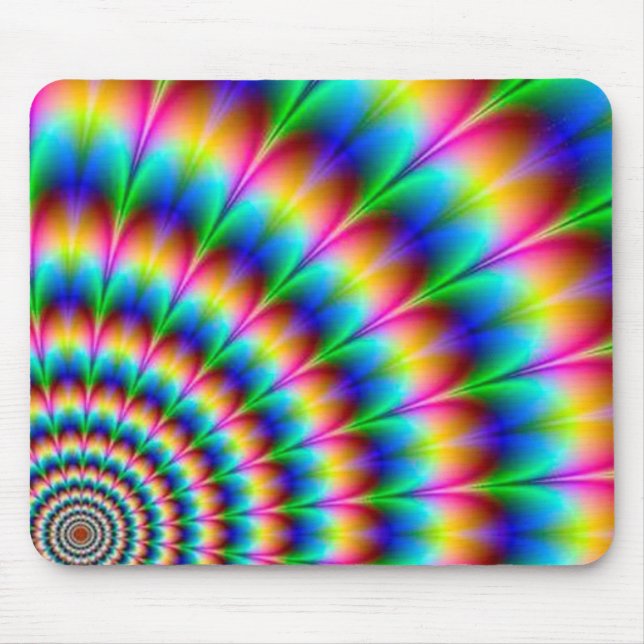 Rainbow Spiral Optical Illusion Mouse Mat (Front)