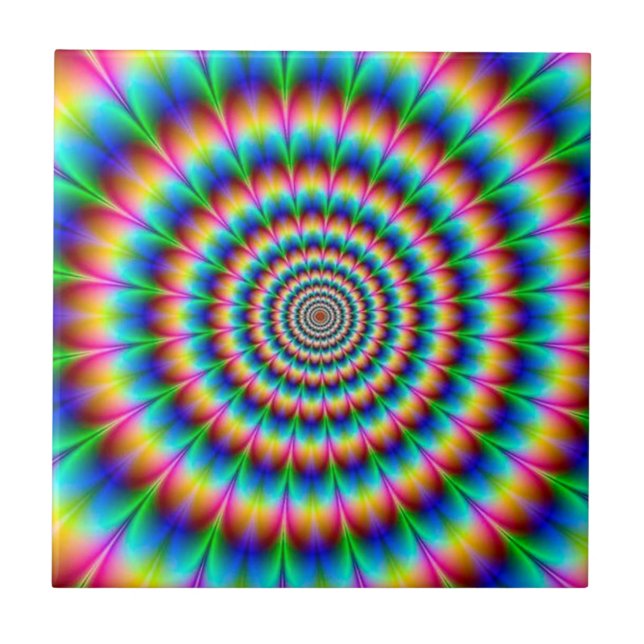Rainbow Spiral Optical Illusion Tile (Front)