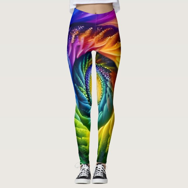 Rainbow Spiral Out Leggings (Front)