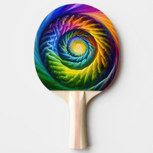 Rainbow Spiral Out Ping Pong Paddle