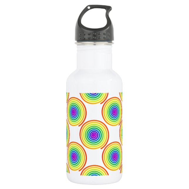 Rainbow Spiral Pattern 532 Ml Water Bottle (Front)