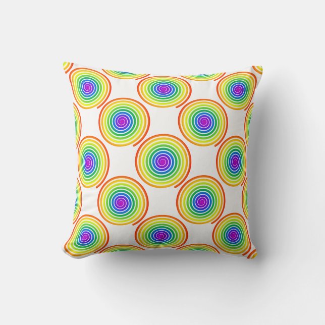Rainbow Spiral Pattern Cushion (Front)