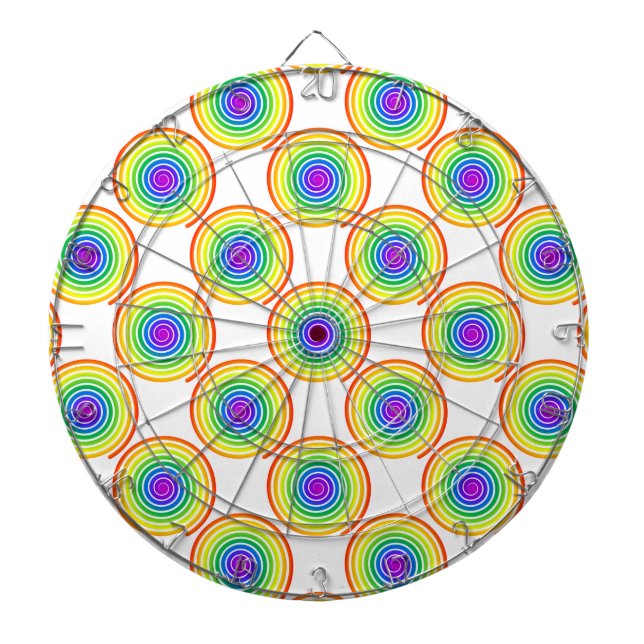 Rainbow Spiral Pattern Dartboard (Front)