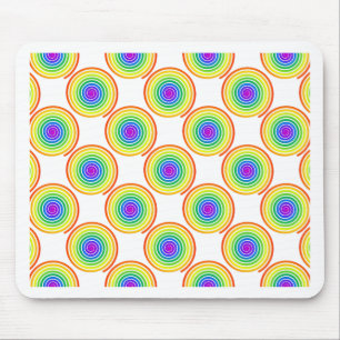 Rainbow Spiral Pattern Mouse Mat
