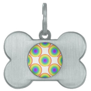 Rainbow Spiral Pattern Pet Name Tag