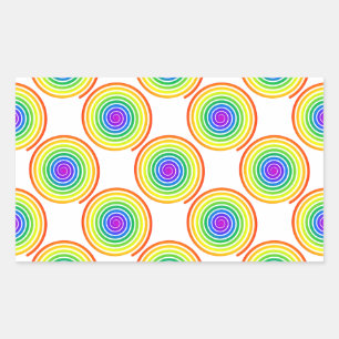 Rainbow Spiral Pattern Rectangular Sticker