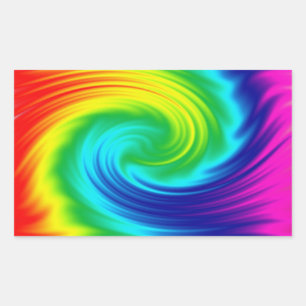 rainbow spiral rectangular sticker
