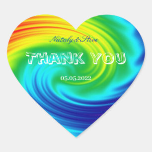 rainbow spiral rectangular sticker