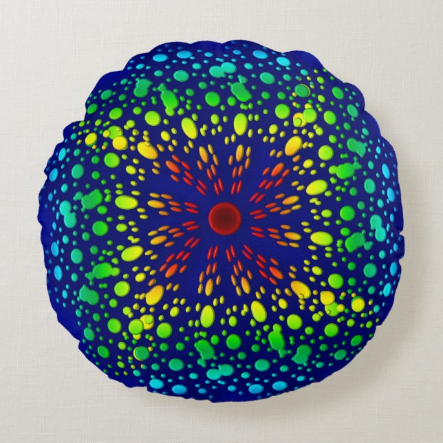 Rainbow spiral. round cushion (Front)