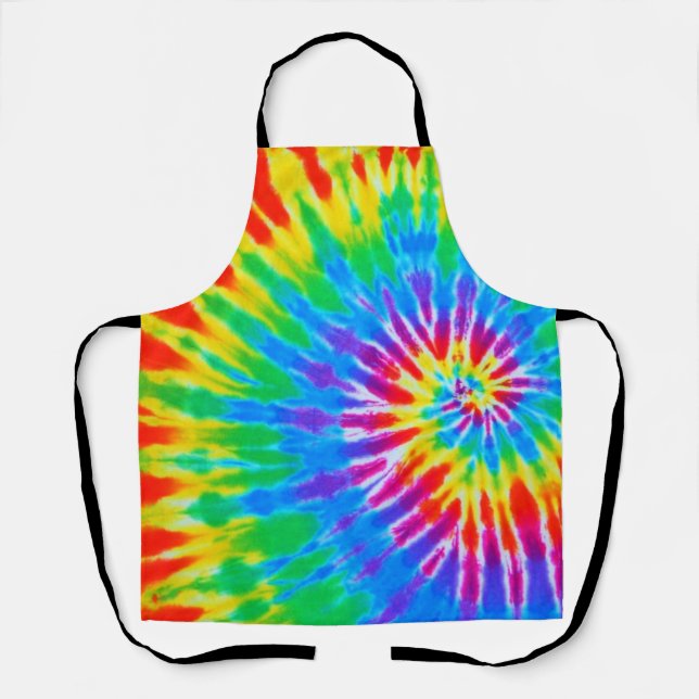 Rainbow Spiral Tie Dye Apron (Front)