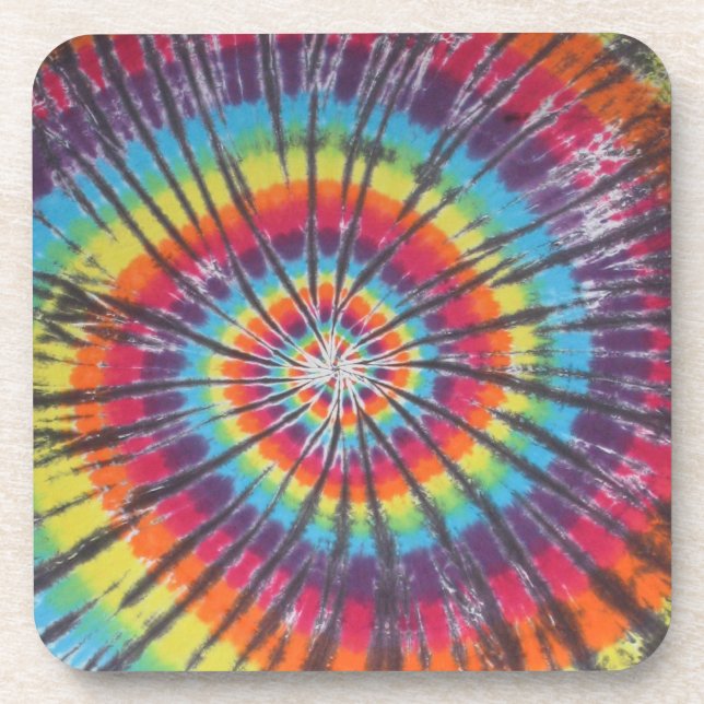 Rainbow Spiral Tie Dye Coasters (Front)