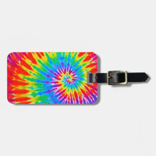Rainbow Spiral Tie Dye Luggage Tag