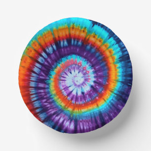 Rainbow Spiral Tie Dye Paper Bowls Paper Plate