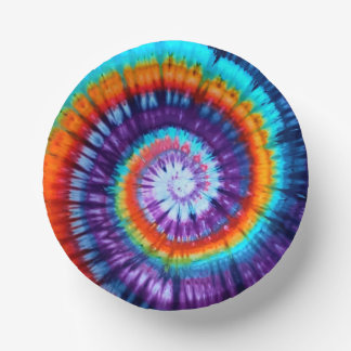 Rainbow Spiral Tie Dye Paper Bowls Paper Plate