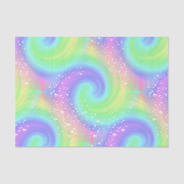 Rainbow Spiral Wave Spattered Tissue Paper (Front)