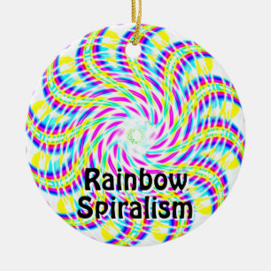 Rainbow Spiralism Ceramic Tree Decoration