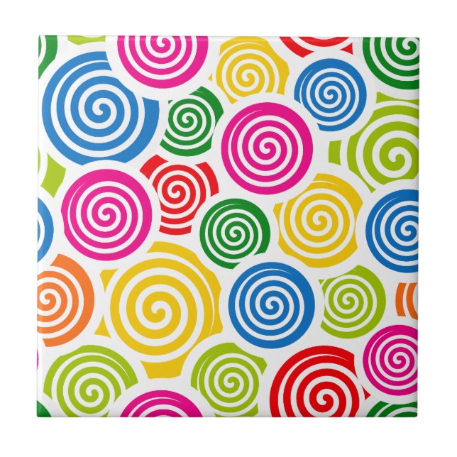 Rainbow Spirals Tile (Front)