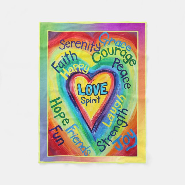 Rainbow Spirit Words Blanket (Front)