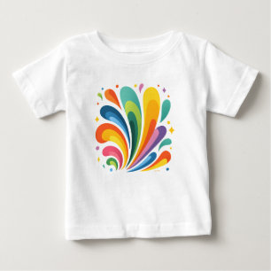 Rainbow Splash – Colorful Abstract Swirl kids Baby T-Shirt