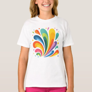 Rainbow Splash – Colorful Abstract Swirl kids T-Shirt