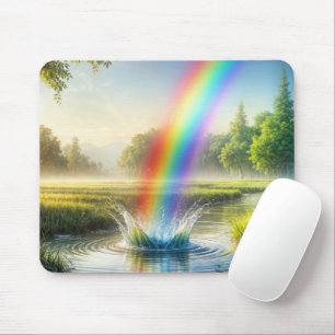 Rainbow Splash In a Stream Mouse Mat