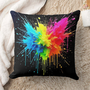Rainbow Splash Powder Art Cushion