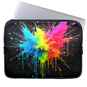 Rainbow Splash Powder Art Laptop Sleeve