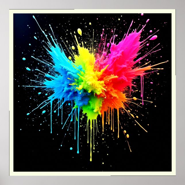 Rainbow Splash Powder Art Poster (Front)