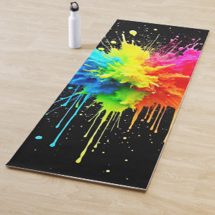Rainbow Splash Powder Art Yoga Mat