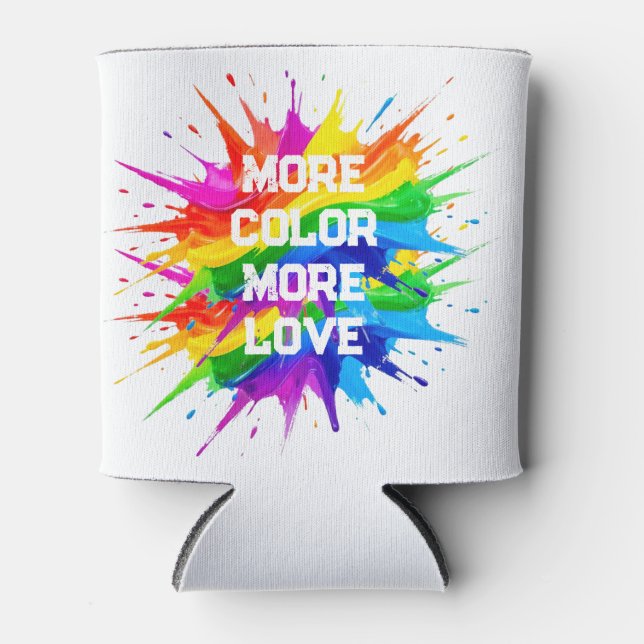 Rainbow Splash Pride Month Design Can Cooler (Front)