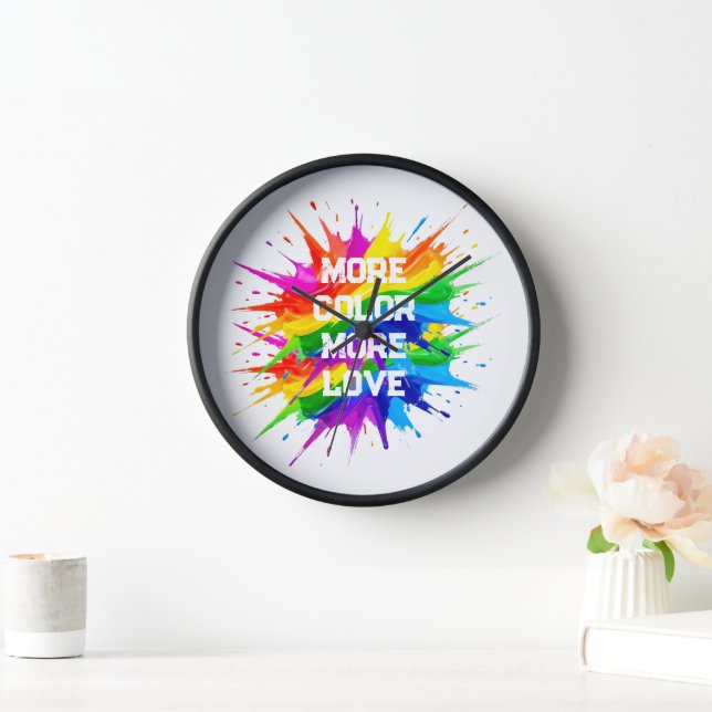 Rainbow Splash Pride Month Design Clock (Home)