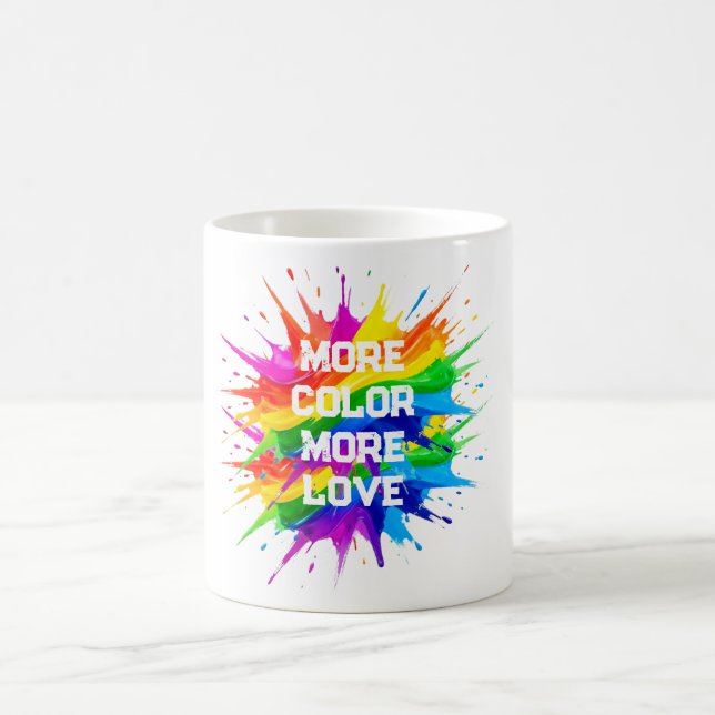 Rainbow Splash Pride Month Design Coffee Mug (Center)